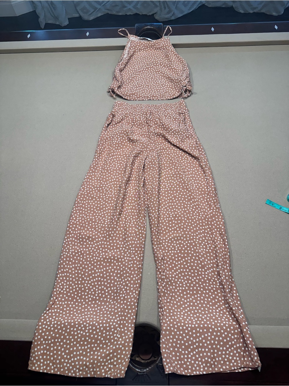 H&M Brown and White Polka Dot Girls Two-Piece Set